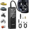 imageAGPTEK Tire Inflator Portable Air Compressor150PSI ampamp 7500mAhampamp 12V DC Tire Pressure Gauge Electric Air PumpLCD Display with LED Light for Cars Bikes ampamp Motorcycle Tires Balls