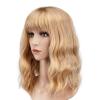 imageAGPTEK Wig Synthetic Wig for Women Wavy Colored Realistic Wig with Bangs Great for Party Cosplay DailyUse and Festivals Blonde 137inchBlonde