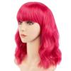 imageAGPTEK Wig Synthetic Wig for Women Wavy Colored Realistic Wig with Bangs Great for Party Cosplay DailyUse and Festivals Blonde 137inchHot Pink