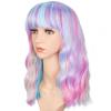 imageAGPTEK Wig Synthetic Wig for Women Wavy Colored Realistic Wig with Bangs Great for Party Cosplay DailyUse and Festivals Blonde 137inchMulticolor