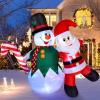 imageCAMULAND Christmas Inflatable 6FT Inflatable Snowman and Santa Claus with Builtin LED Lights Outdoor Christmas Decorations Blowup Decor for Yard Garden and Party6FT SantaSnowman