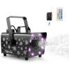 imageHakuta Snow Machine 800W Snow Machine with 8 LED RGB Lights 13 LED Lighting Colors and 2 Remotes Perfect for Christmas Halloween Valentines Day Wedding Parties and DJ Stage