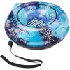 imageSnow Tube CAMULAND 47Inch Snow Tubes for Sledding Heavy Duty Inflatable Snow Sled for Kids Adults Towable Toboggan with Sledge Rope Oxford Cloth Snowflake Winter Outdoor Sports Blue