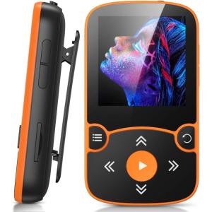 image32GB MP3 Player with Clip AGPTEK Bluetooth 50 Lossless Sound with FM Radio Voice Recorder for Sport Running Supports up to 128GB TF Card BlueOrange