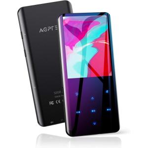 imageAGPTEK 32GB MP3 Player with Bluetooth 53 A19X 24quot Curved Screen Portable Music Player with Speaker Lossless Sound with FM Radio Voice Recorder Supports up to 128GB Blackblack