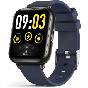 imageAGPTEK Smart Watch 169quot43mm Smartwatch for Android and iOS Phones IP68 Waterproof Fitness Tracker Watch Heart Rate Monitor Pedometer Sleep Monitor for Men WomenBlue