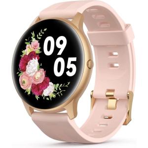 imageAGPTEK Smart Watches for Women Waterproof Sport Smartwatch for iPhone Android Phones Fitness Tracker Watch Support Heart Rate Monitor Pedometer Sleep Monitor