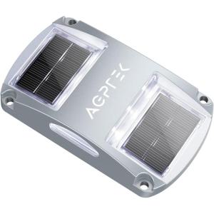 imageAGPTEK Solar Driveway Lights 12 Pack Outdoor Deck Dock Marine LED Solar Powered Waterproof Driveway Marker Lights for Warning Step Sidewalk Pathway Garden Yard Warm WhiteWhite Light