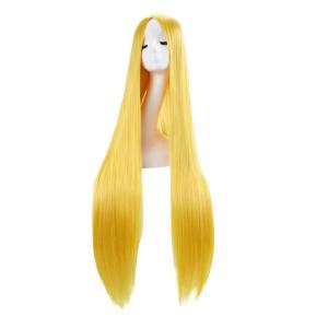 imageAGPTEK Wig Synthetic Wig for Women 40 Inch 100 cm Straight Long Wig Part in the Middle Anime Costume Great for Party Cosplay DailyUse and Festivals WhiteBlonde