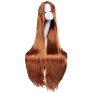 imageAGPTEK Wig Synthetic Wig for Women 40 Inch 100 cm Straight Long Wig Part in the Middle Anime Costume Great for Party Cosplay DailyUse and Festivals WhiteLight Blonde