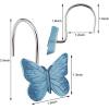 imageAGPTEK 12PCS Home Fashions Butterfly Anti Rust Decorative Resin Hooks for Bathroom Shower CurtainBedroomLiving Room CurtainPink and Blue