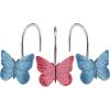 imageAGPTEK 12PCS Home Fashions Butterfly Anti Rust Decorative Resin Hooks for Bathroom Shower CurtainBedroomLiving Room CurtainPink and Blue