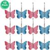 imageAGPTEK 12PCS Home Fashions Butterfly Anti Rust Decorative Resin Hooks for Bathroom Shower CurtainBedroomLiving Room CurtainPink and Blue