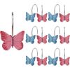 imageAGPTEK 12PCS Home Fashions Butterfly Anti Rust Decorative Resin Hooks for Bathroom Shower CurtainBedroomLiving Room CurtainPink and Blue