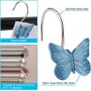imageAGPTEK 12PCS Home Fashions Butterfly Anti Rust Decorative Resin Hooks for Bathroom Shower CurtainBedroomLiving Room CurtainPink and Blue