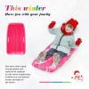 imageAGPTEK 256 Inch Durable Downhill Sprinter Toboggan Snow Sled for Boys Girls with Builtin Handles and Pulling Rope Pink