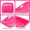 imageAGPTEK 256 Inch Durable Downhill Sprinter Toboggan Snow Sled for Boys Girls with Builtin Handles and Pulling Rope Pink