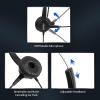 imageAGPTEK 25mm Dual Ear Call Center Telephone Headphone 6FT Noise Cancelling Binaural Headset with BoomStyle Mic for Most Cordless Phones