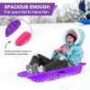 imageAGPTEK 3547 Inch Durable Downhill Sprinter Toboggan Snow Sled for Kids Boys Girls Adults with Builtin Handles and Pulling RopePurple