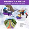 imageAGPTEK 3547 Inch Durable Downhill Sprinter Toboggan Snow Sled for Kids Boys Girls Adults with Builtin Handles and Pulling RopePurple