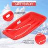 imageAGPTEK 3547 Inch Durable Downhill Sprinter Toboggan Snow Sled for Kids Boys Girls Adults with Builtin Handles and Pulling RopeRed