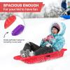 imageAGPTEK 3547 Inch Durable Downhill Sprinter Toboggan Snow Sled for Kids Boys Girls Adults with Builtin Handles and Pulling RopeRed