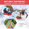 imageAGPTEK 3547 Inch Durable Downhill Sprinter Toboggan Snow Sled for Kids Boys Girls Adults with Builtin Handles and Pulling RopeRed