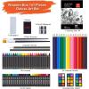 imageAGPTEK Art Set 141Piece Deluxe Art Supplies Kit with Crayons Colored Pencils Sketch Pencils Paint Brushes Sharpener Eraser Wooden Case ampamp Drawing Pad