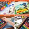 imageAGPTEK Art Set 141Piece Deluxe Art Supplies Kit with Crayons Colored Pencils Sketch Pencils Paint Brushes Sharpener Eraser Wooden Case ampamp Drawing Pad