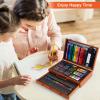 imageAGPTEK Art Set 141Piece Deluxe Art Supplies Kit with Crayons Colored Pencils Sketch Pencils Paint Brushes Sharpener Eraser Wooden Case ampamp Drawing Pad