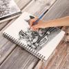imageAGPTEK Drawing Pencil Set Bundle with 9quotX12quot Sketch Book 200 Sheets