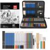 imageAGPTEK Drawing and Sketching Pencil Set Bundle with 2 Pack Sketch Books 9quot X 12quot 200 Sheets