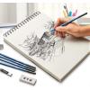 imageAGPTEK Drawing and Sketching Pencil Set Bundle with 2 Pack Sketch Books 9quot X 12quot 200 Sheets
