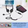 imageAGPTEK HandsFree Call Center Noise Cancelling Corded Binaural Headset Headphone with 4Pin RJ9 Crystal Head and Mic Microphone for Desk Phone  Telephone Counselling Services Insurance Hospitals