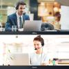 imageAGPTEK HandsFree Call Center Noise Cancelling Corded Monaural Headset Headphone for Desk Telephone with 4Pin RJ9 Crystal Head