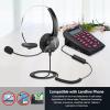 imageAGPTEK HandsFree Call Center Noise Cancelling Corded Monaural Headset Headphone for Desk Telephone with 4Pin RJ9 Crystal Head