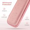 imageAGPTEK Pencil Case Holder Compatible with Apple Pencil Stylus iPad Pro Pen Pencil Samsung Huawei Apple Pen Accessories USB Cable Earphone Fountain PenPink