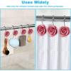 imageAGPTEK Rose Shower Curtain Hooks 12PCS Anti Rust Decorative Resin Hooks for Bathroom Baby Room Bedroom Living Room Decor Pink RosePink