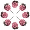 imageAGPTEK Shower Curtain Hooks 12 PCS Anti Rust Decorative Vintage Resin Rose Hooks for BathroomBaby Room Bedroom Living Room
