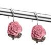 imageAGPTEK Shower Curtain Hooks 12 PCS Anti Rust Decorative Vintage Resin Rose Hooks for BathroomBaby Room Bedroom Living Room
