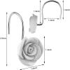 imageAGPTEK Shower Curtain Hooks 12PCS Anti Rust Decorative Resin Hooks for Bathroom Baby Room Bedroom Living Room Decor White Rose