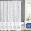 imageAGPTEK Shower Curtain Hooks 12PCS Anti Rust Decorative Resin Hooks for Bathroom Baby Room Bedroom Living Room Decor White Rose