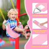 imageAGPTEK Swing Seat 304 x 6 x 027 Inch Yard Swing for Kids ampamp Adults with Metal Triangle Ring  Yellow 113KG 250LB Weight LimitLight Pink