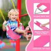 imageAGPTEK Swing Seat 304 x 6 x 027 Inch Yard Swing for Kids ampamp Adults with Metal Triangle Ring  Yellow 113KG 250LB Weight LimitPink