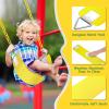 imageAGPTEK Swing Seat 304 x 6 x 027 Inch Yard Swing for Kids ampamp Adults with Metal Triangle Ring  Yellow 113KG 250LB Weight LimitYellow
