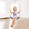 imageAGPTEK Swing Set Seat with 66 Inch AntiRust Chains Thermoplastic Coated Support 250lb Cushion Accessories Replacement with Snap Hooks for Outdoors Playground Jungle ampamp Gym  BlackBlack