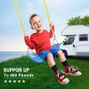 imageAGPTEK Swing Set Seat with 66 Inch AntiRust Chains Thermoplastic Coated Support 250lb Cushion Accessories Replacement with Snap Hooks for Outdoors Playground Jungle ampamp Gym  BlackBlue