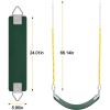 imageAGPTEK Swing Set Seat with 66 Inch AntiRust Chains Thermoplastic Coated Support 250lb Cushion Accessories Replacement with Snap Hooks for Outdoors Playground Jungle ampamp Gym  BlackGreen