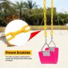 imageAGPTEK Swing Set Seat with 66 Inch AntiRust Chains Thermoplastic Coated Support 250lb Cushion Accessories Replacement with Snap Hooks for Outdoors Playground Jungle ampamp Gym  BlackPink