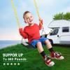 imageAGPTEK Swing Set Seat with 66 Inch AntiRust Chains Thermoplastic Coated Support 250lb Cushion Accessories Replacement with Snap Hooks for Outdoors Playground Jungle ampamp Gym  BlackBlack